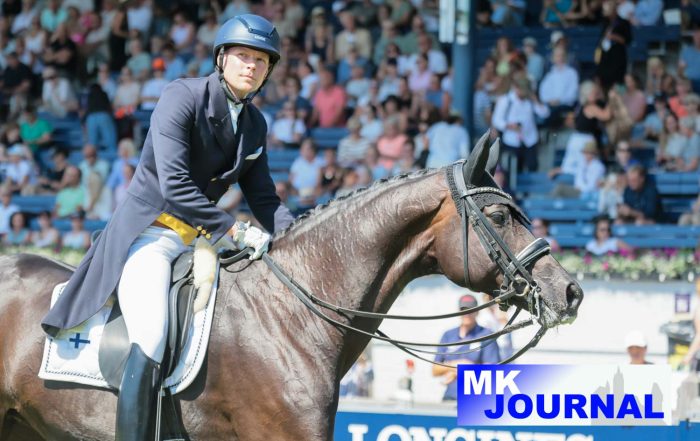 Henri Ruoste (Finnland) mit Tiffanys Diamond im Lambertz-Preis, Grand Prix zur Einzelqualifikation bei den FEI World Championship in Aachen (Foto: Jenny Musall)